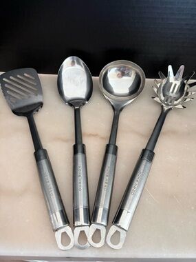 Home Hero Stainless Steel Kitchen Utensil Set - Silver (4pc)